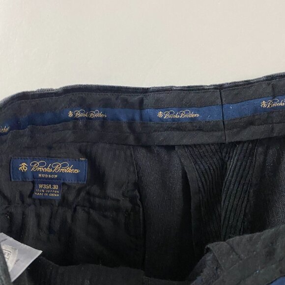 Vintage Brooks Brothers Wide Wale Corduroy Pants Men's 35x30 Actual 34x39 Black - Picture 5 of 11